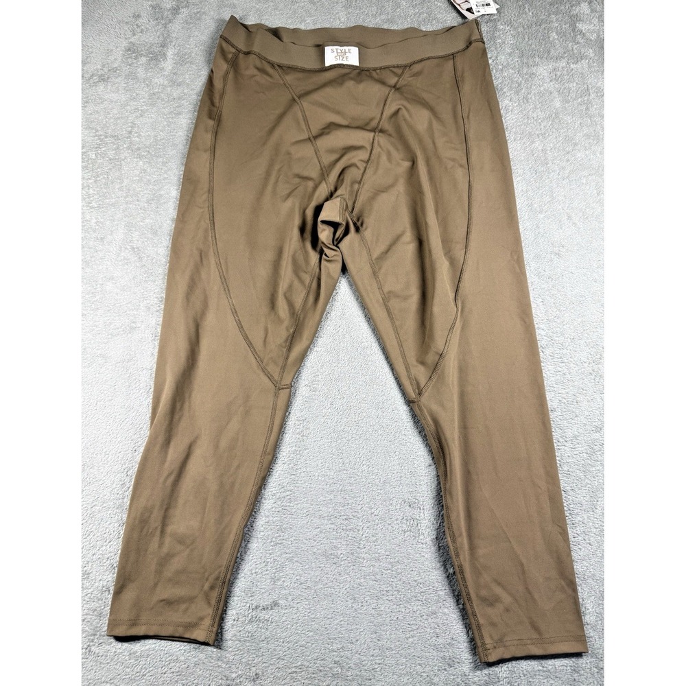 NWT Style Not Size Jenni Intimates Plus Size Women's Solid Leggings  Dark Tan 3X